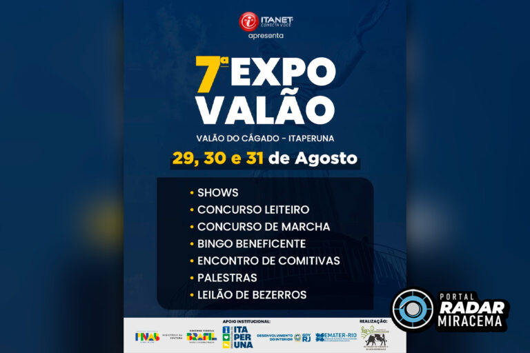 7ª Expo Valão acontece em agosto no distrito de Valão do Cágado, em Itaperuna